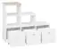 Kinderkamer - openkast Egvad 12, kleur: wit / beuken - Afmetingen: 95 x 122 x 40 cm (H x B x D), met 3 laden en 3 vakken