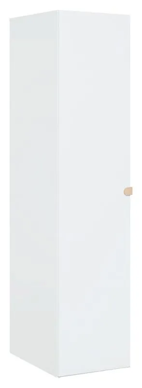 Jeugdkamer / tienerkamer - draaideurkast / kleerkast Skalle 09, kleur: wit - afmetingen: 206 x 47 x 60 cm (H x B x D)