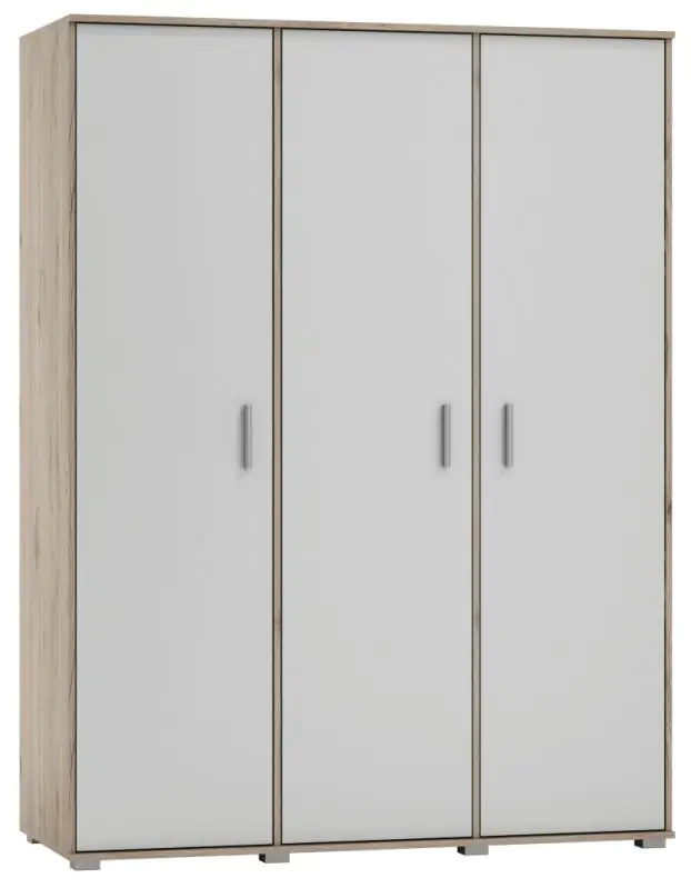 Draaideurkast / kledingkast Kavieng 06, kleur: eiken / wit - afmetingen: 200 x 150 x 60 cm (H x B x D)