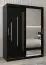 Schuifdeurkast / kledingkast met spiegel Tomlis 03B, kleur: Zwart - Afmetingen: 200 x 150 x 62 cm (H x B x D)