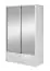 Anfield 09 schuifdeurkast met twee spiegeldeuren en zes vakken, kleur: hoogglans wit - afmetingen: 214 x 134 x 62 cm (H x B x D)