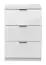 Nachtkastje Sabadell 21, kleur: wit / wit hoogglans - 67 x 45 x 38 cm (h x b x d)