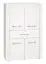 Sideboard kast / dressoir Ullerslev 06, kleur: wit grenen - afmetingen: 140 x 92 x 40 cm (H x B x D), met 4 deuren, 1 lade en 4 vakken