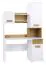 Bureau met kastuitbreiding Fafe 20, kleur: Eiken Riviera / Wit - Afmetingen: 195 x 125 x 53 cm (H x B x D)