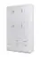 Draaideurkast / kledingkast Messini 04, kleur: wit / wit hoogglans - Afmetingen: 198 x 136 x 54 cm (H x B x D)