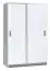 Kinderkamer - schuifdeurkast / klerenkast Frank 14, kleur: wit / grijs - 189 x 120 x 60 cm (h x b x d)