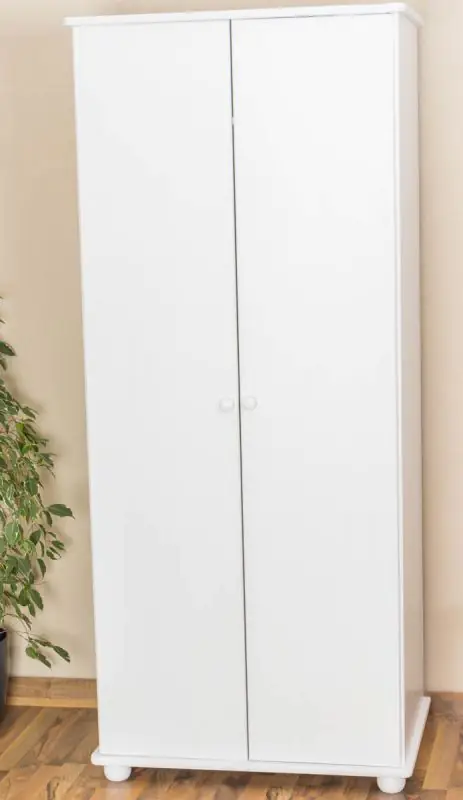 kledingkast massief grenen wit Junco 13A - Afmetingen 195 x 84 x 59 cm