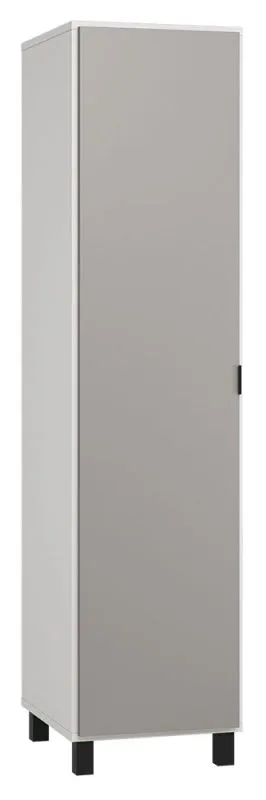 Draaideurkast / kledingkast Pantanoso 12, kleur: wit / grijs - Afmetingen: 195 x 47 x 57 cm (H x B x D)