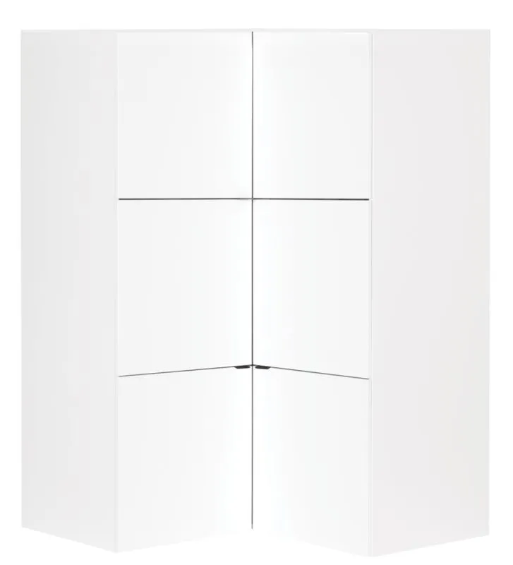 Jugendzimmer - Eckkleiderschrank Marincho 11, Farbe: Weiß - Abmessungen: 159 x 105 x 106 cm (H x B x T)