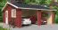 Houten garage H91 Zweeds rood - 44 mm houten huis, grondoppervlakte: 33,00 m², zadeldak