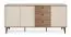 Kommode | 3 Türen | Push-to-open System | 3 Schubladen mit Soft Close System | Nuss/Kaschmir | 180 x 40 x 81 cm | Metallbeine | ABS-Kanten | 6 Fächer | Belladere 05