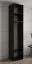 Stylischer Kleiderschrank Karpaten 10, Farbe: Schwarz - Abmessungen: 236,5 x 50 x 47 cm (H x B x T)