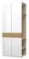 Anbaumodul für Drehtürenschrank / Kleiderschrank mit zwei Türen Faleasiu, Farbe: Weiß / Walnuss - Abmessungen: 224 x 90 x 56 cm (H x B x T)