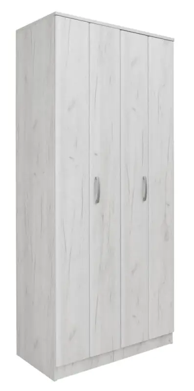 Draaideurkast / kledingkast Muros 03, kleur: eiken wit - 222 x 100 x 52 cm (H x B x D)