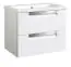 Waschtischunterschrank Purina 25 mit praktischem Soft Close System, Weiß matt, 54 x 61 x 39 cm, helles ansprechendes Design, matt verchromte Griffe