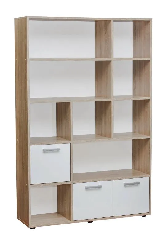 openkast Palpala 04, kleur: Sonoma eiken / wit - 180 x 117 x 35 cm (h x b x d)