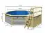 Zwembadmodel 2 X SET van hout, kleur: water grijs, Ø 508 cm, incl. trappen & terras