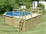 Zwembad model 2 D van hout, kleur: (natuur) keteldruk geïmpregneerd, Ø 509 cm, incl. ladders & terras 3-delig