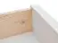 Couchtisch Gyronde 06 mit Schublade und Soft Close System, Kiefer Vollholz, Weiß / Walnuss - 122 x 71 x 48 cm, goldfarben Griffe aus Metall