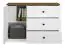 Dressoir / sideboard kast Oulainen 08, kleur: wit / eiken - afmetingen: 86 x 120 x 40 cm (h x b x d), met 1 deur, 3 laden en 2 vakken