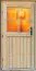 Saunahuis "Kina 1" SET met houtkachel, vestibule en klassieke deur, kleur: naturel - 231 x 273 cm (b x d), vloeroppervlak: 5,7 m².