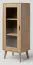 Vitrine kast massief eiken natuur (transparant) Aurornis 13 - afmetingen: 125 x 50 x 40 cm (H x B x D)