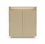 Ladekast / commode | Kleur: cacao / eiken Cremona | 2 draaideuren | incl. LED verlichting | 7 vakken | 103 x 40 x 119 cm | Push-to-open-functie | highboard | ABS-randen