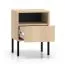 Nachtkastje | Kleur: eiken Lindberg | 1 volledig uittrekbare lade | 40 x 34 x 53 cm | 1 vak | Push-to-open-functie | Poten: metaal | Nachtkastje | voor de slaapkamer