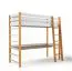 Hoogslaper / functioneel bed met bureau Analena 02, kinderbed in wit / naturel eiken, massief grenen hout, matrasmaat: 80 x 190 cm, inclusief lattenbodem