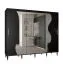 Grote schuifdeurkast met spiegel Jotunheimen 192, kleur: zwart - Afmetingen: 208 x 250,5 x 62 cm (H x B x D)
