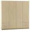 Drehtürenschrank / Kleiderschrank Kiunga 15, Farbe: Buche / Weiß - Abmessungen: 200 x 200 x 60 cm (H x B x T)