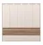 Kledingkast met 5 deuren Papauta 08, kleur: Cashmere / Donkere Eik - afmetingen: 226 x 232 x 60 cm (H x B x D)