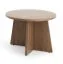 Kleine salontafel | 58 x 58 x 40 cm | ronde tafel | bijzettafel | walnootkleur | ABS randen | Belladere 08