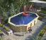 Zwembad / pool van hout model 4 X SET, kleur: (natuur) keteldruk geïmpregneerd, Ø 632,5, incl. trappen