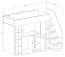 Functioneel bed / kinderbed / hoogslaper combinatie met opbergruimte en bureau Jura 18, Kleur: Wit / Zwart - Afmetingen: 165 x 247 x 120 cm (H x B x D)