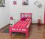kinderbed / jeugdbed "Easy Premium Line" K8, 90 x 200 cm massief beukenhout kleur: roze gelakt