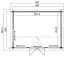 Chalet / tuinhuis G221 lichtgrijs incl. vloer - 44 mm, grondoppervlakte: 12 m², zadeldak