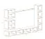 Hangelement met vijf deuren Kongsvinger 107, kleur: eiken Wotan / grijs hoogglans - afmetingen: 180 x 280 x 40 cm (H x B x D), met LED-verlichting
