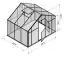 kas - broeikas Mangold XL7, gehard glas 4 mm, grondoppervlakte: 6.40 m² - afmetingen: 220 x 290 cm (L x B)