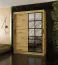 Schiebetürenschrank / Kleiderschrank | Farbe: Eiche Artisan | 5 Fächer | 2 Kleiderstangen | 150 x 62 x 200 cm | dekorative Spiegeltür | für Schlafzimmer