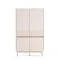 highboard / kast / ladekast Humboldt 04 / 4 deuren / Kleur: eiken Cremona / kasjmier / Maten: 92 x 40 x 156 cm / Poten: metaal / Soft-Close / ABS-randen