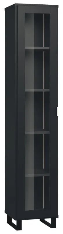 Chiflero 09 vitrine, kleur: zwart - afmetingen: 195 x 39 x 40 cm (h x b x d)