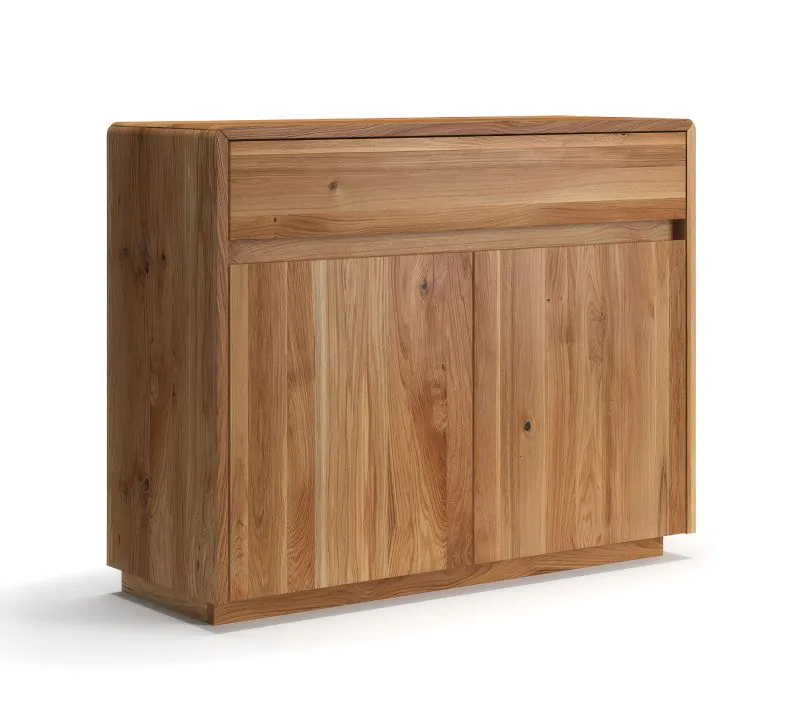 Ladekast / commode / Massief hout / Geolied eikenhout / 2 deuren / Push-to-open-functie / 1 lade / Soft-Close functie / 105 x 40 x 85 cm / 2 vakken