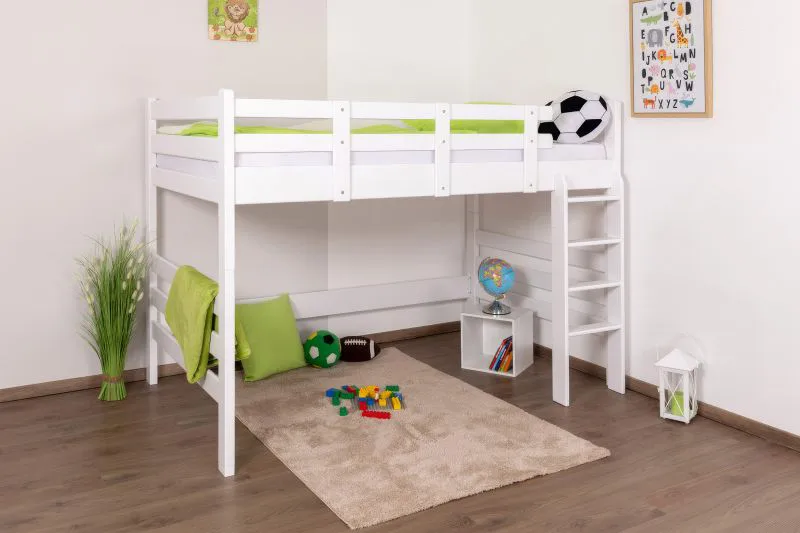 Easy Premium Line" hoogslaper K23/n, massief beukenhout, wit deelbaar - ligvlak: 120 x 200 cm
