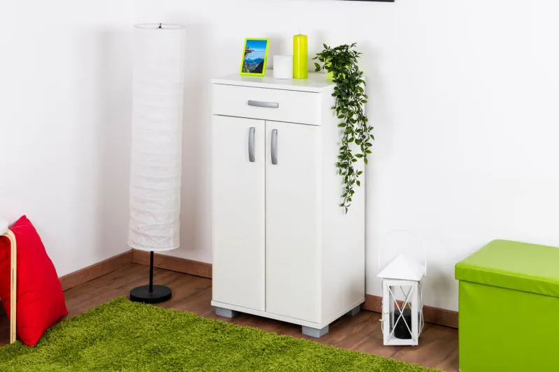 Kommode Potes 03, Farbe: Weiß - 95 x 50 x 37 cm (H x B x T)