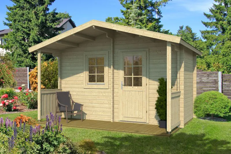 Buiten sauna / saunahuis Hochwipfel incl. vloer - 40 mm blokhut profielplanken, vloeropp: 11.8 m², zadeldak