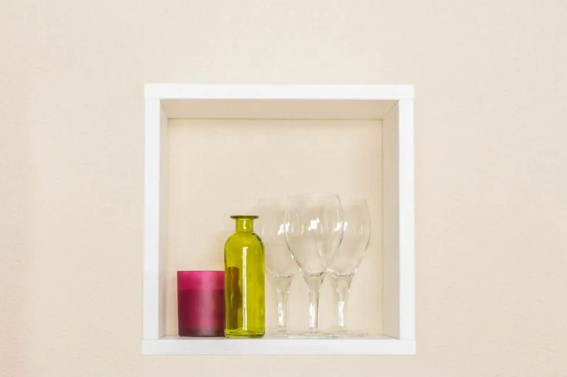 wandrek / hangplank / kubus massief wit grenen Junco 291W - 35 x 35 x 20 cm (H x B x D)