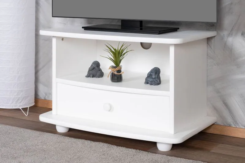 TV- Meubel massief grenen wit gelakt Junco 200 - Afmetingen 46 x 72 x 44 cm