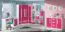 Kinderkamer - kledingkast / hoekkast Walter 02, kleur: wit / roze hoogglans - 191 x 87 x 87 cm (H x B x D)