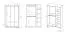 Draaideurkast / kledingkast Orivesi 03, kleur: wit - Afmetingen: 201 x 127 x 57 cm (H x B x D), met 3 deuren en 5 vakken